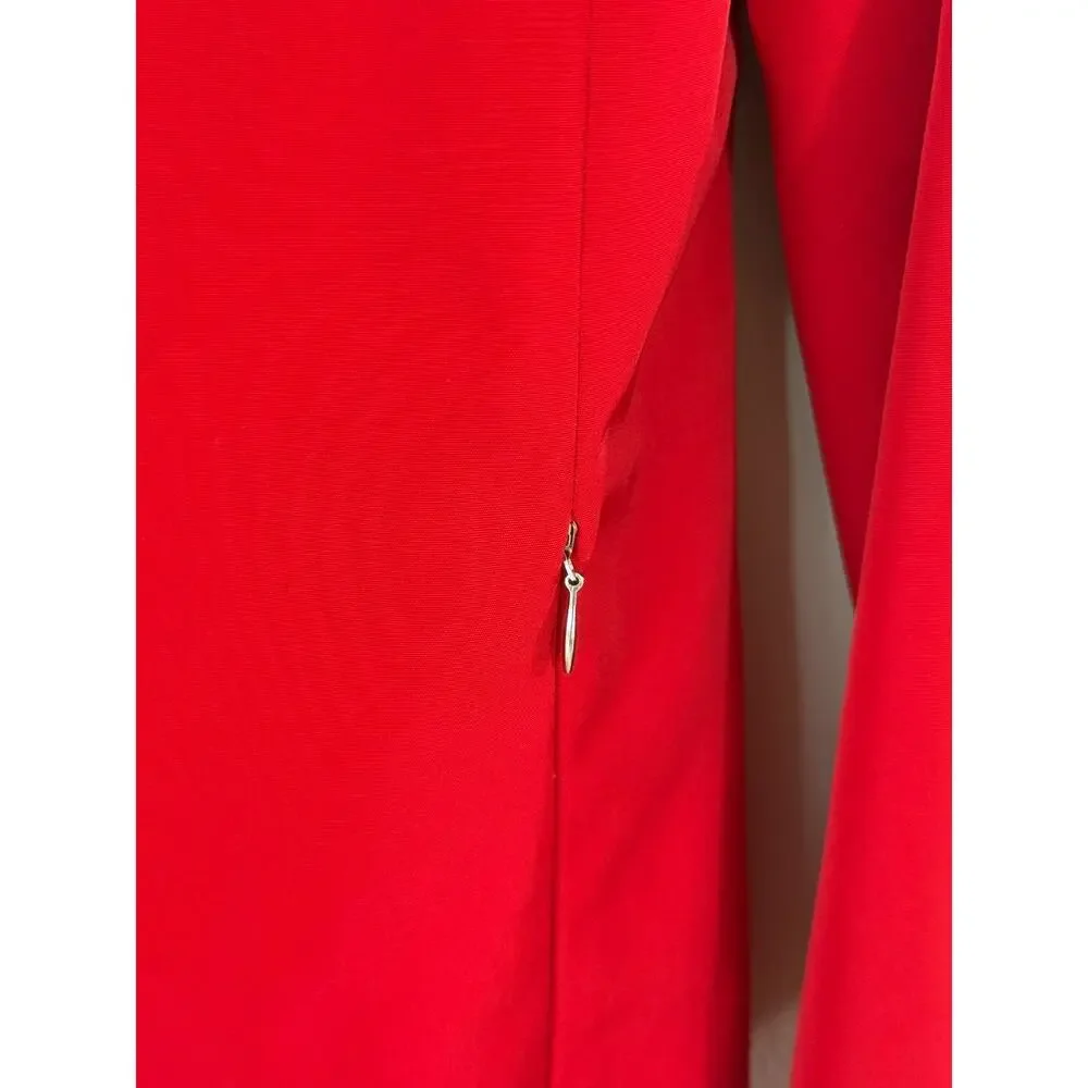 Calvin Klein Women’s Small Red Longline Jacket Coat Minimalist Quiet Luxury